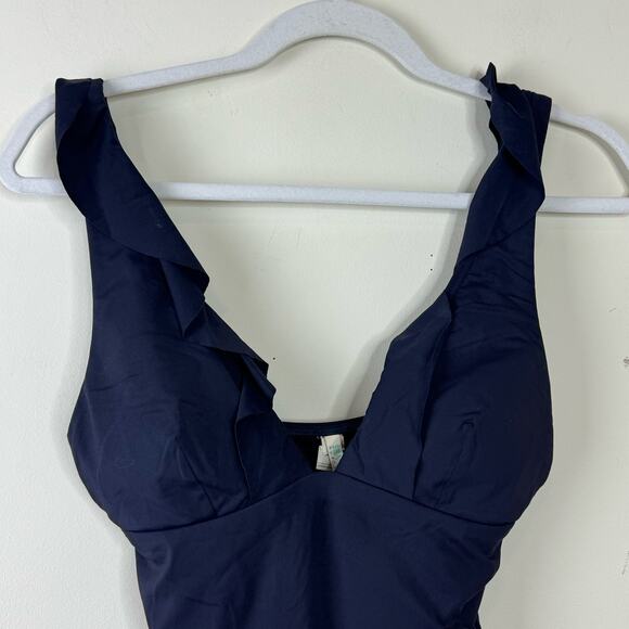 Sea Level Australia Blue Frill One-Piece Swimsuit NWOT Size 8 - Picture 4 of 8